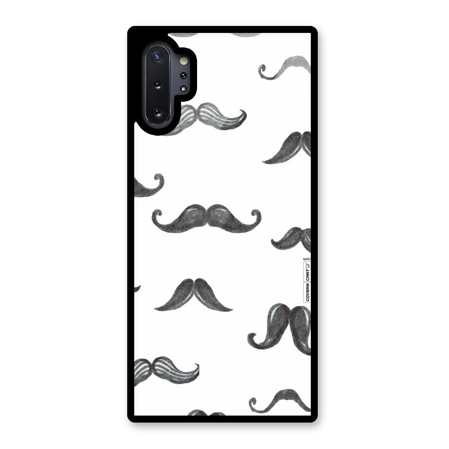 Moustache Pattern (Black) Glass Back Case for Galaxy Note 10 Plus