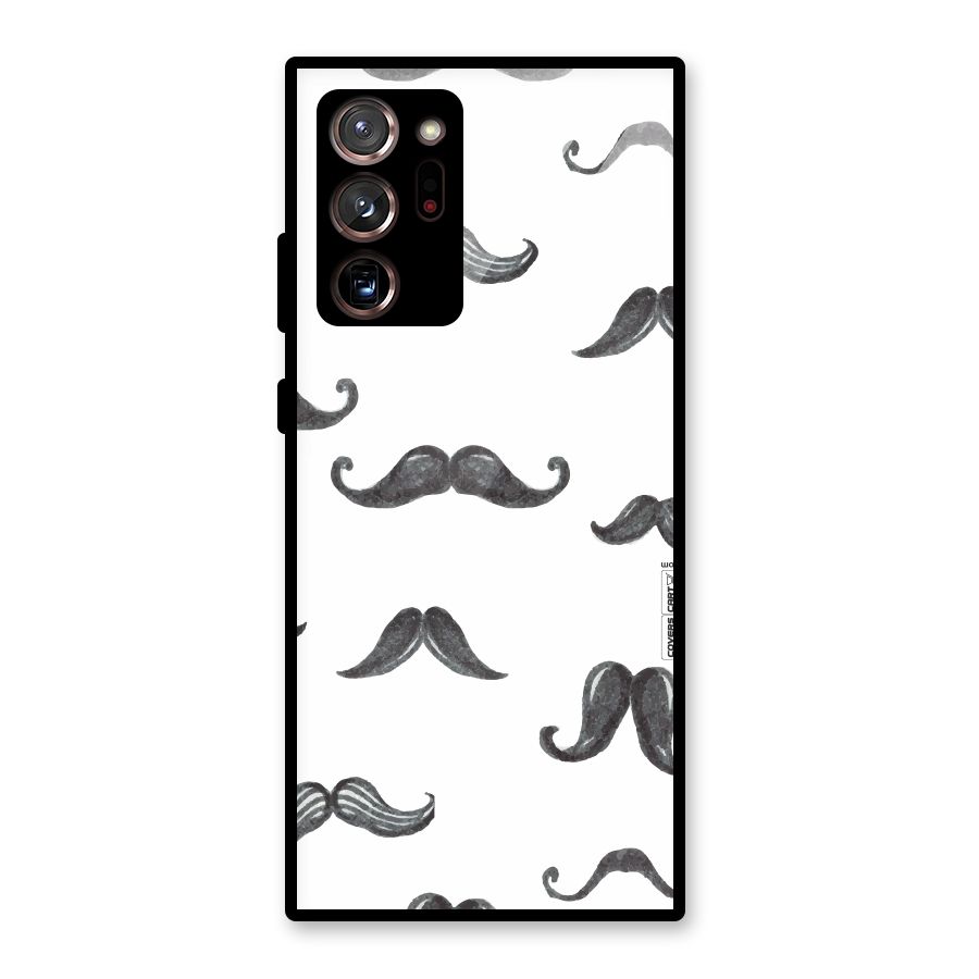 Moustache Pattern (Black) Glass Back Case for Galaxy Note 20 Ultra