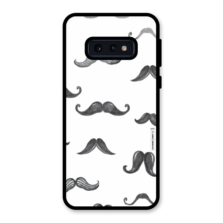 Moustache Pattern (Black) Glass Back Case for Galaxy S10e