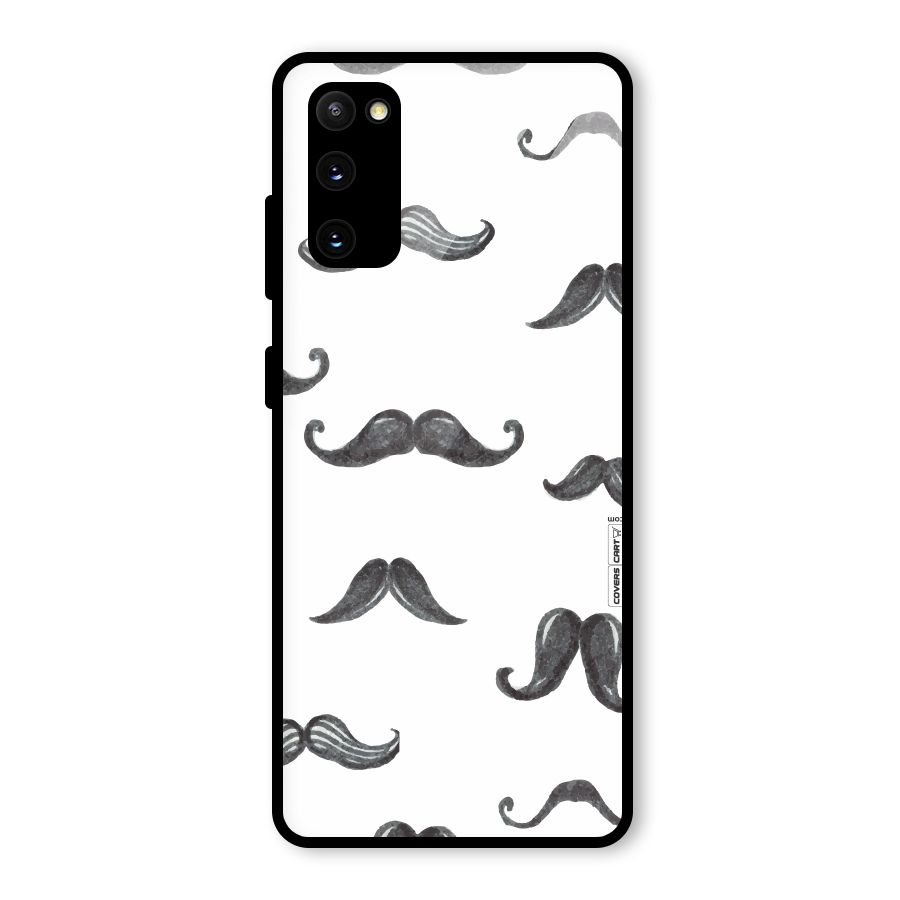 Moustache Pattern (Black) Glass Back Case for Galaxy S20 FE 5G