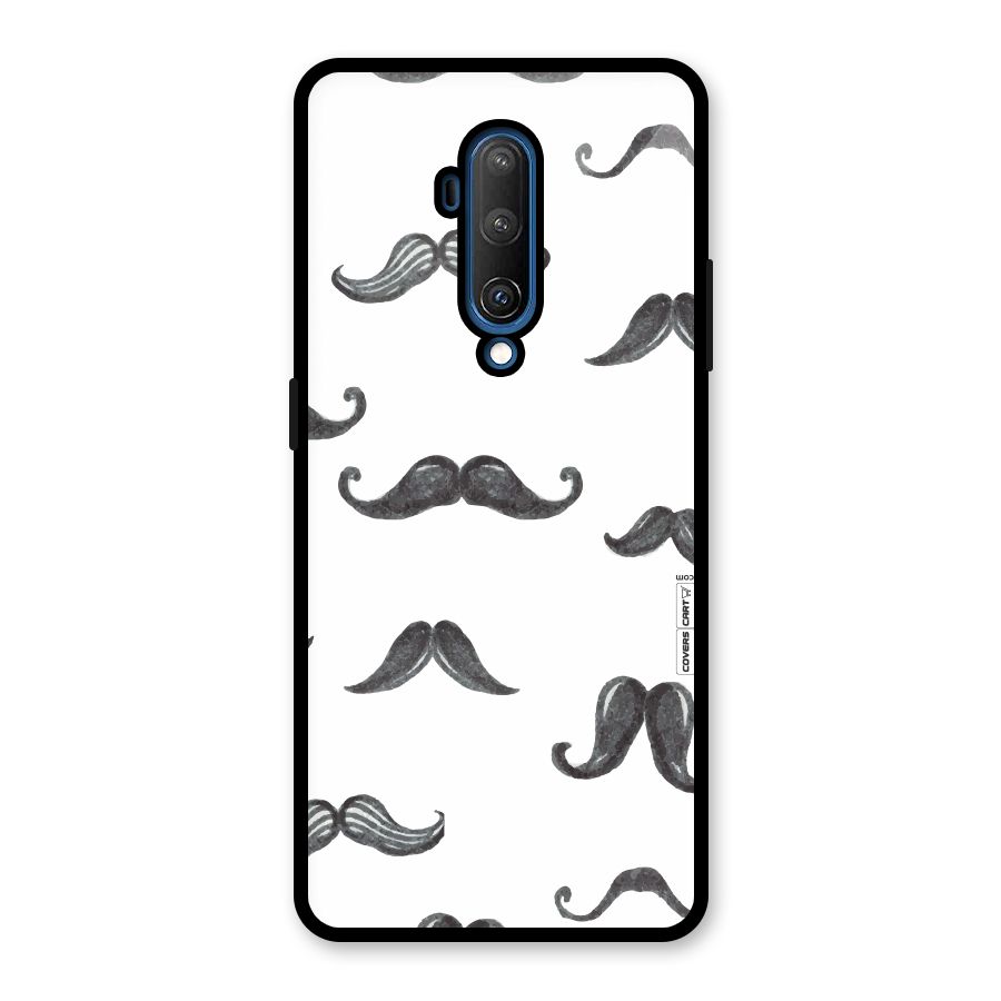 Moustache Pattern (Black) Glass Back Case for OnePlus 7T Pro