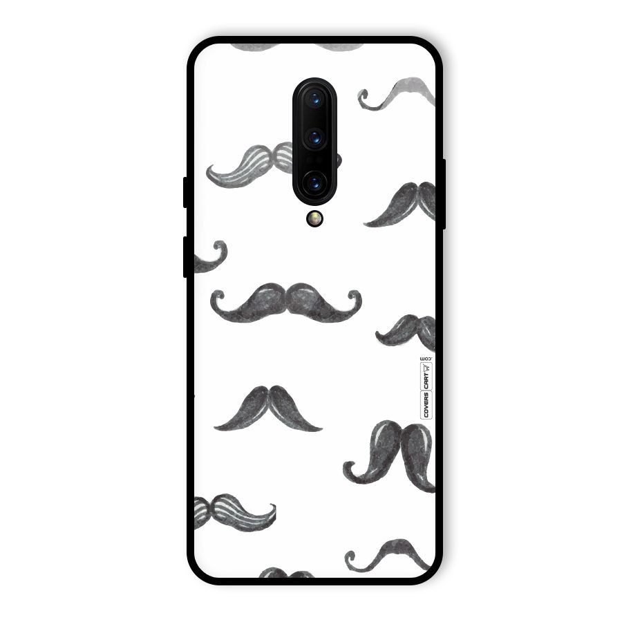 Moustache Pattern (Black) Glass Back Case for OnePlus 7 Pro