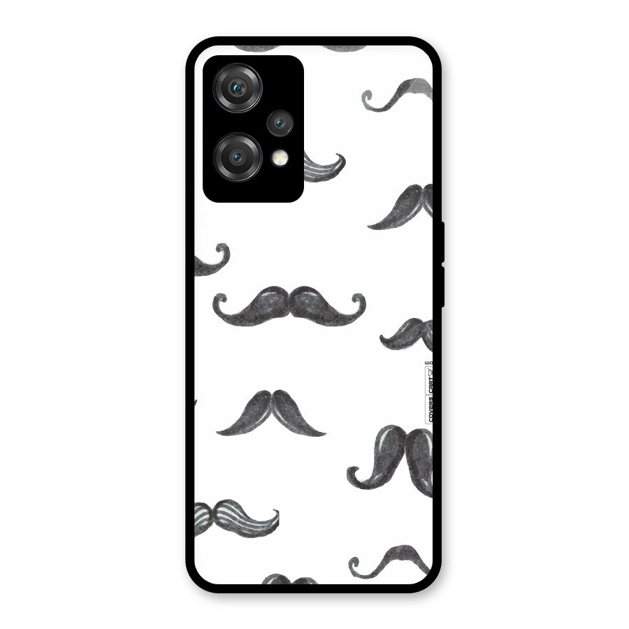 Moustache Pattern (Black) Glass Back Case for OnePlus Nord CE 2 Lite 5G