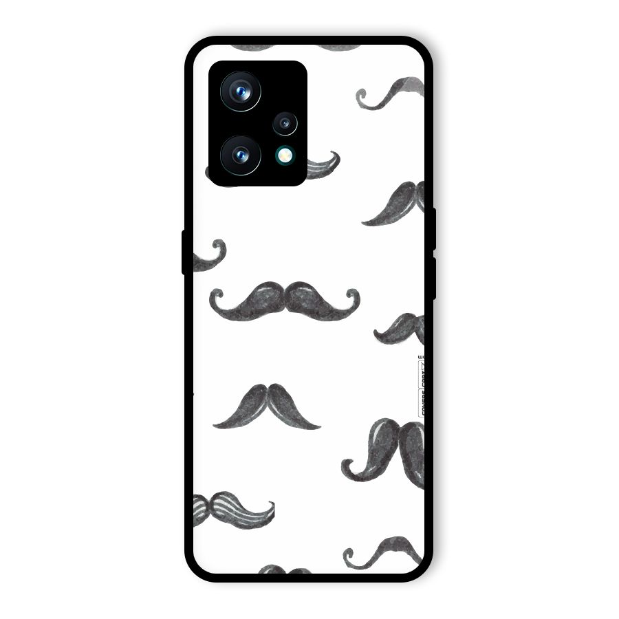 Moustache Pattern (Black) Glass Back Case for Realme 9 Pro Plus 5G