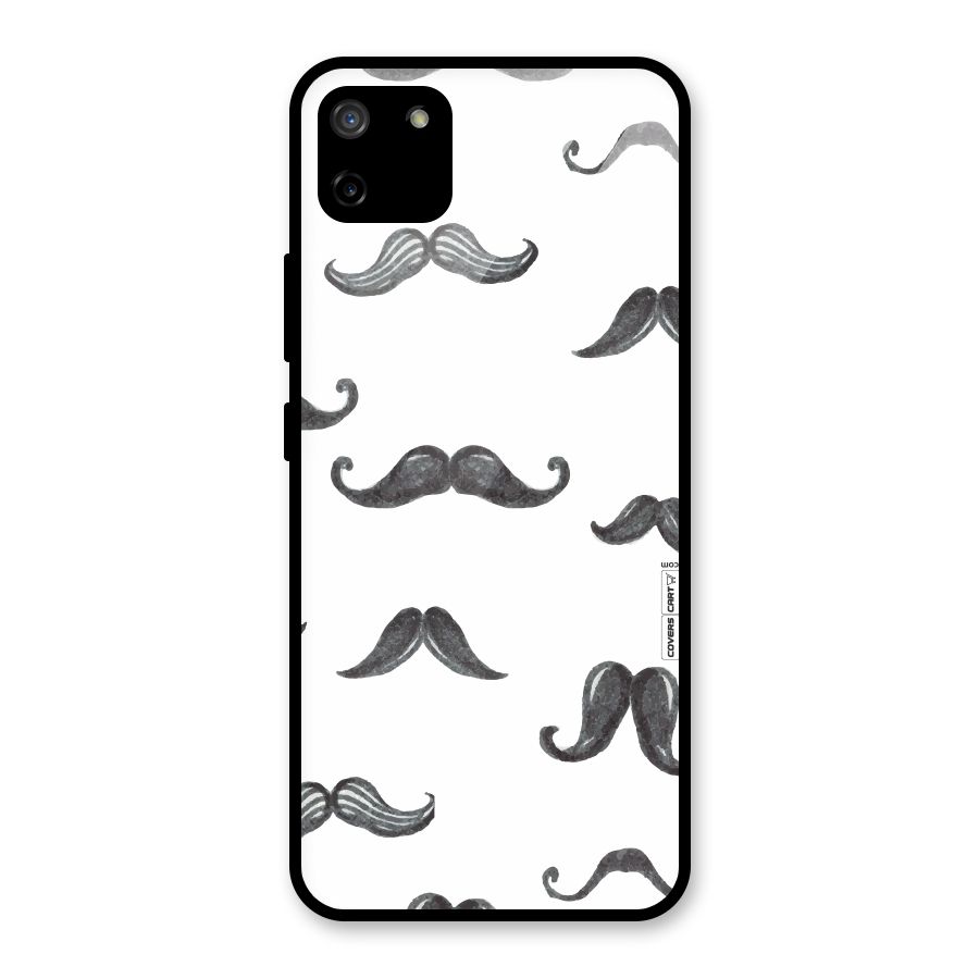 Moustache Pattern (Black) Glass Back Case for Realme C11