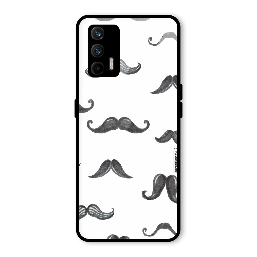 Moustache Pattern (Black) Glass Back Case for Realme GT 5G