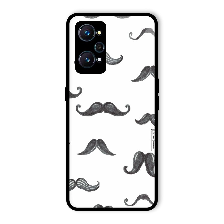 Moustache Pattern (Black) Glass Back Case for Realme GT Neo2