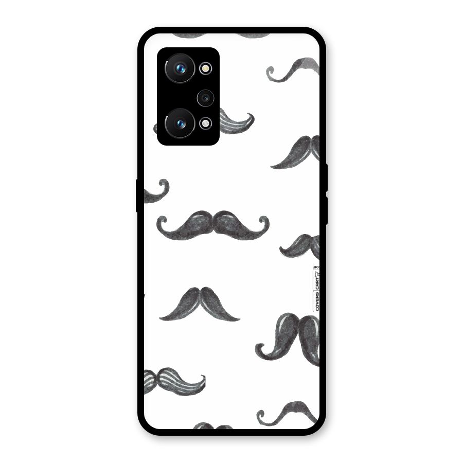 Moustache Pattern (Black) Glass Back Case for Realme GT Neo 3T