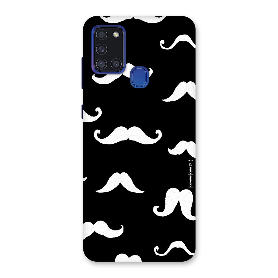 Moustache Pattern (White) Back Case for Galaxy A21s