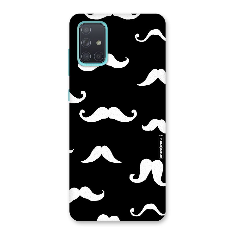 Moustache Pattern (White) Back Case for Galaxy A71