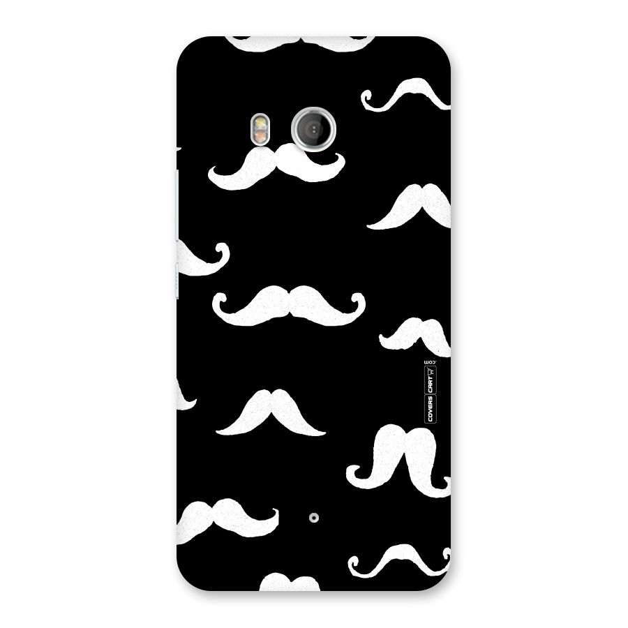 Moustache Pattern (White) Back Case for HTC U11