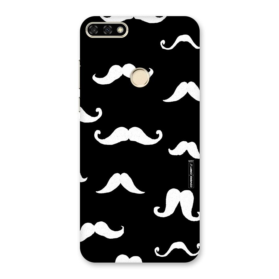 Moustache Pattern (White) Back Case for Honor 7A