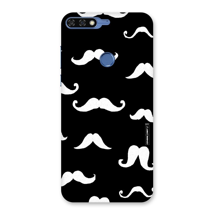 Moustache Pattern (White) Back Case for Honor 7C