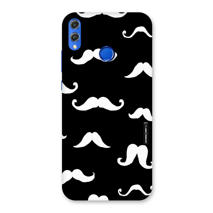 Moustache Pattern (White) Back Case for Honor 8X