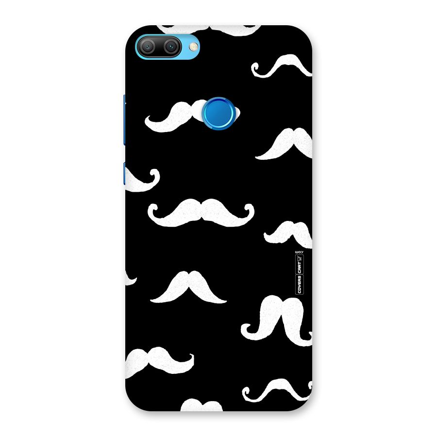 Moustache Pattern (White) Back Case for Honor 9N