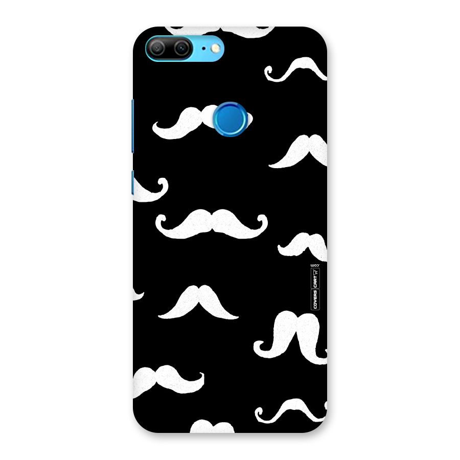 Moustache Pattern (White) Back Case for Honor 9 Lite