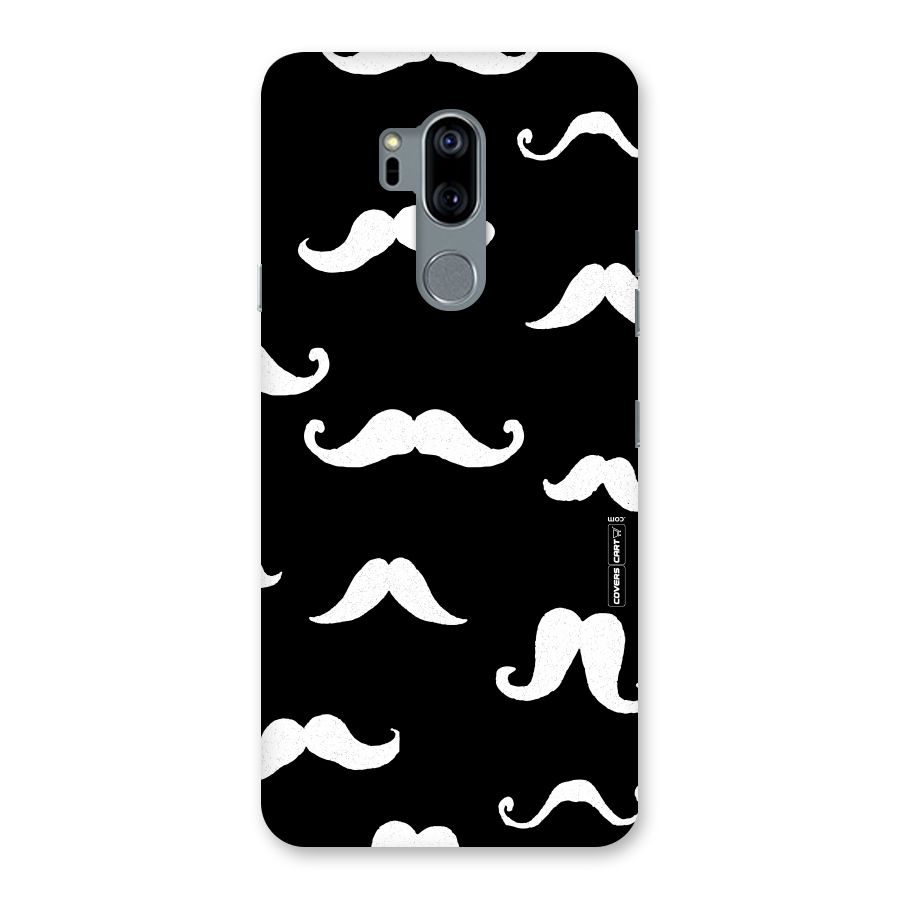 Moustache Pattern (White) Back Case for LG G7