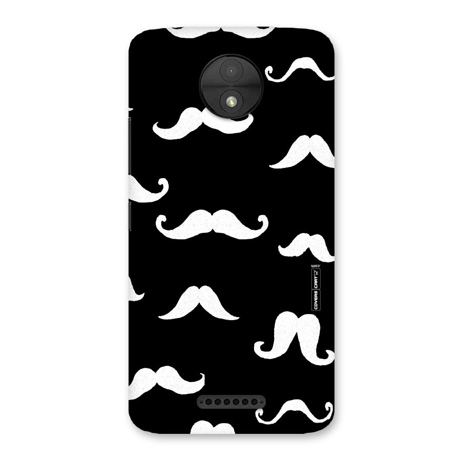 Moustache Pattern (White) Back Case for Moto C