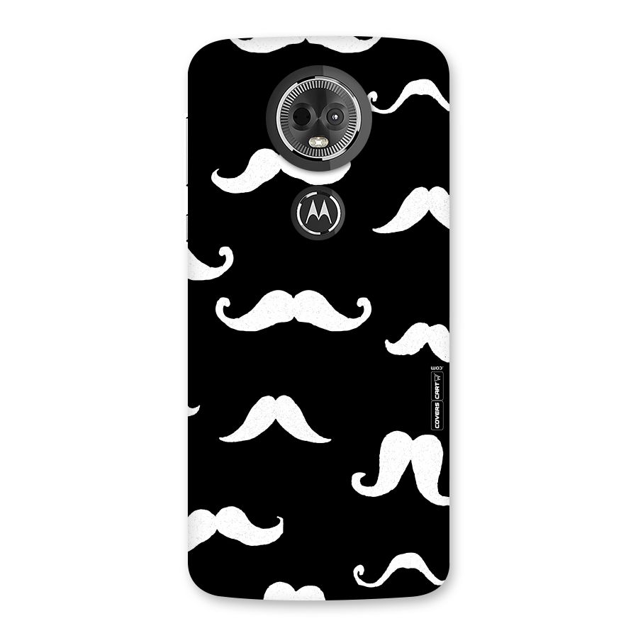 Moustache Pattern (White) Back Case for Moto E5 Plus