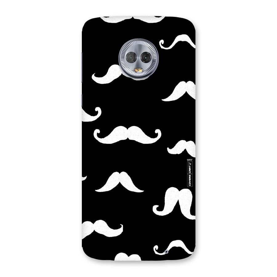 Moustache Pattern (White) Back Case for Moto G6 Plus