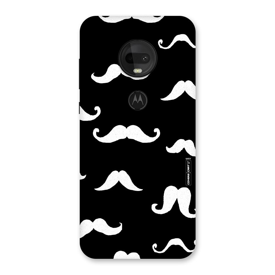 Moustache Pattern (White) Back Case for Moto G7