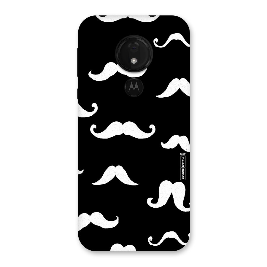 Moustache Pattern (White) Back Case for Moto G7 Power
