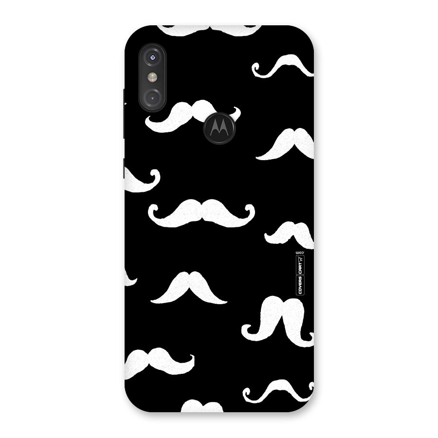Moustache Pattern (White) Back Case for Motorola One Power