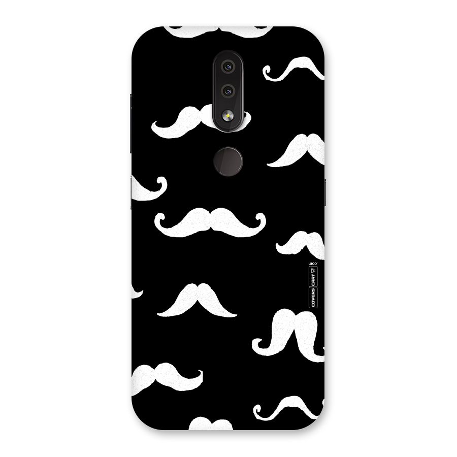 Moustache Pattern (White) Back Case for Nokia 4.2