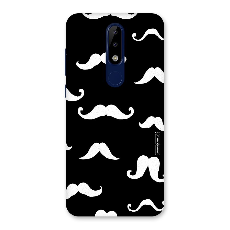 Moustache Pattern (White) Back Case for Nokia 5.1 Plus