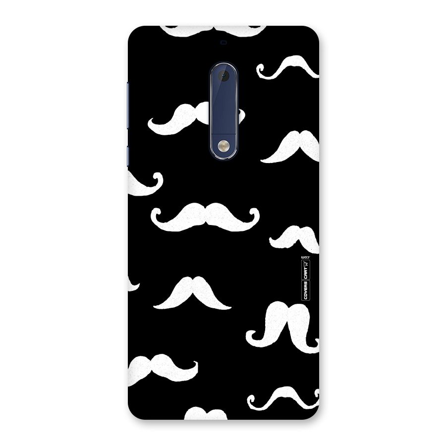 Moustache Pattern (White) Back Case for Nokia 5
