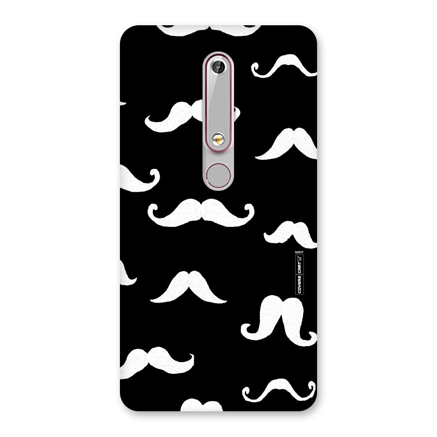 Moustache Pattern (White) Back Case for Nokia 6.1