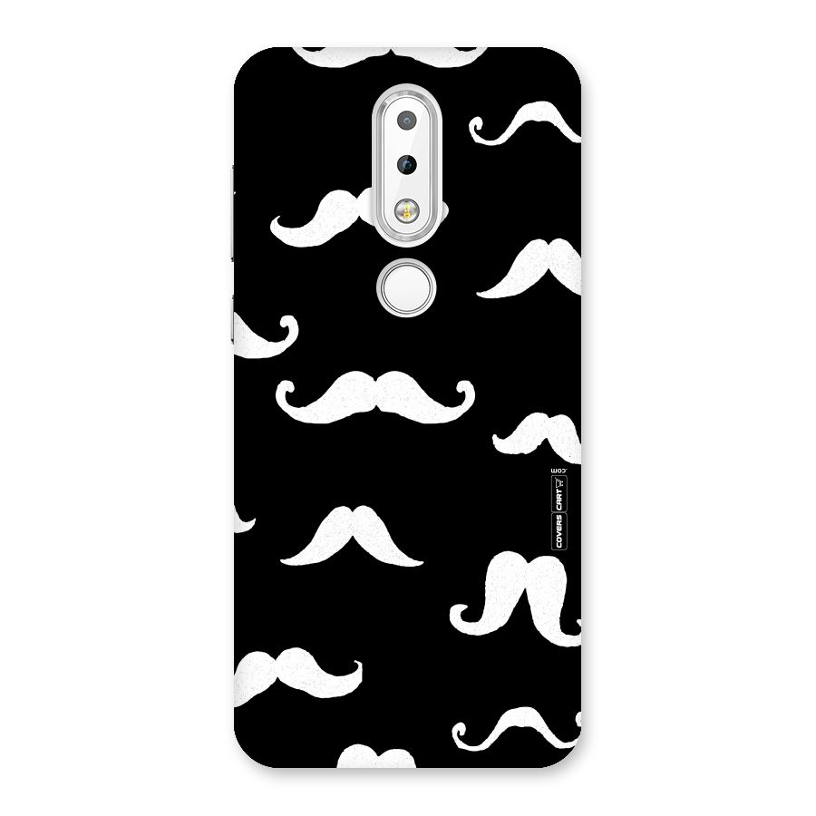 Moustache Pattern (White) Back Case for Nokia 6.1 Plus