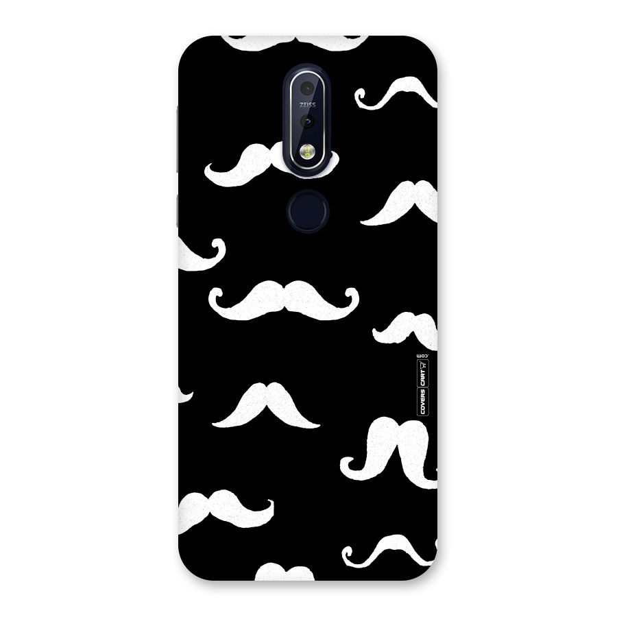 Moustache Pattern (White) Back Case for Nokia 7.1