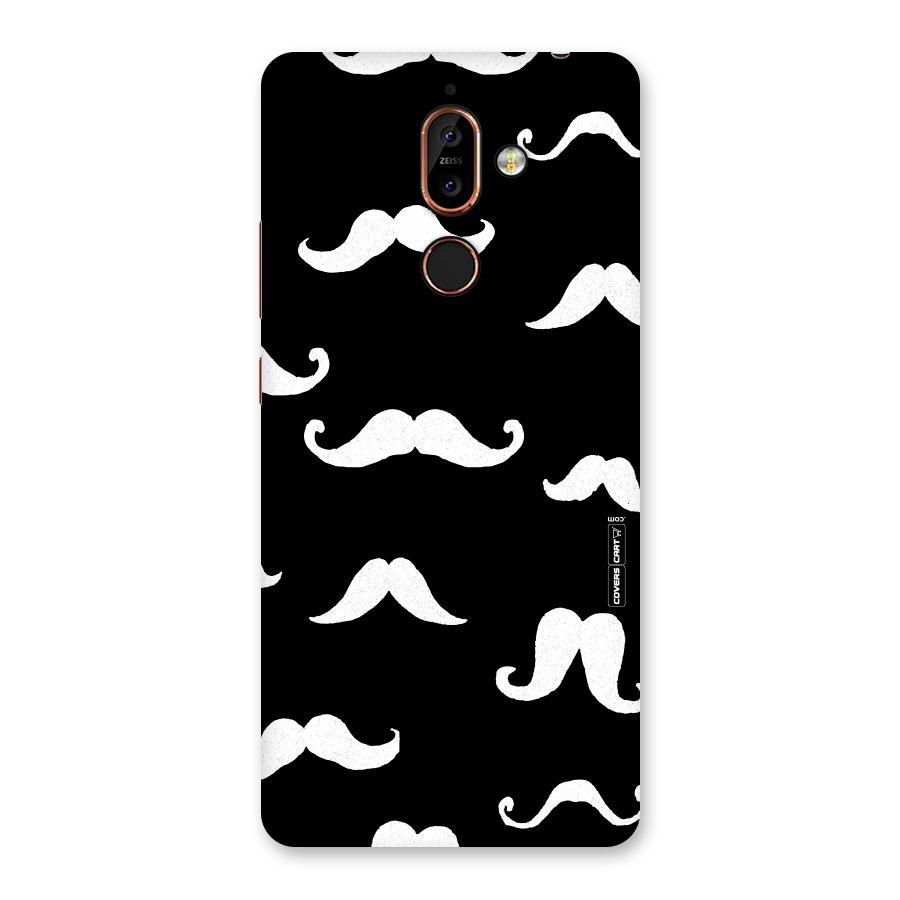 Moustache Pattern (White) Back Case for Nokia 7 Plus