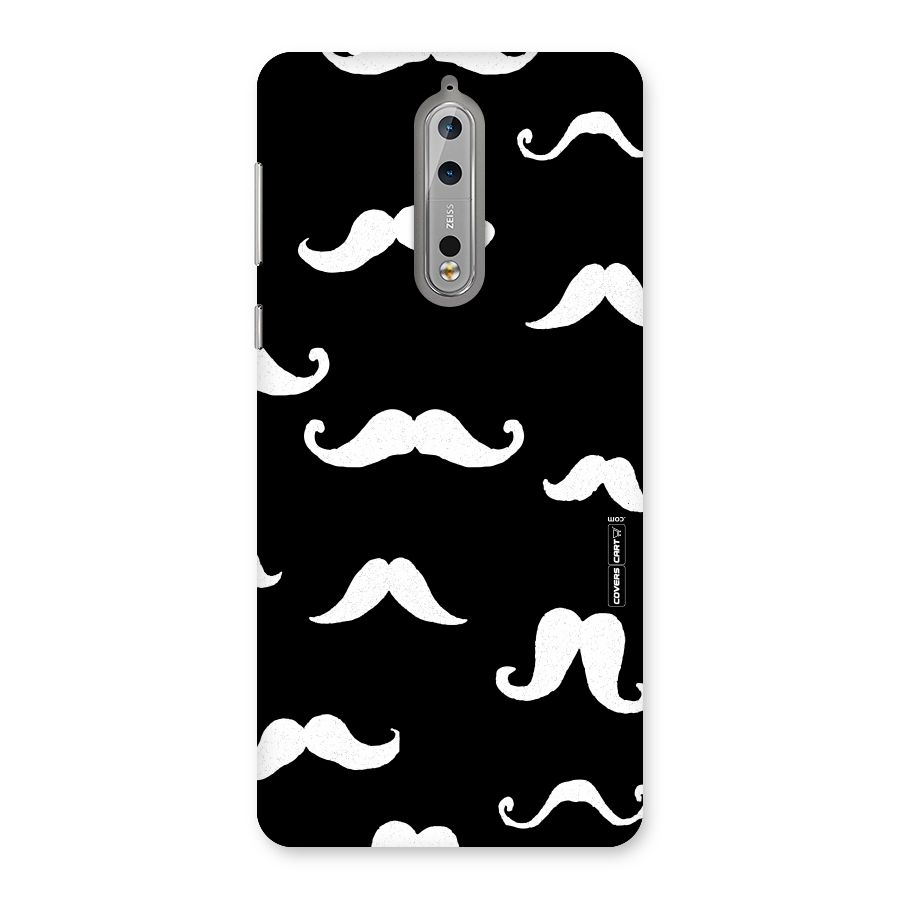 Moustache Pattern (White) Back Case for Nokia 8