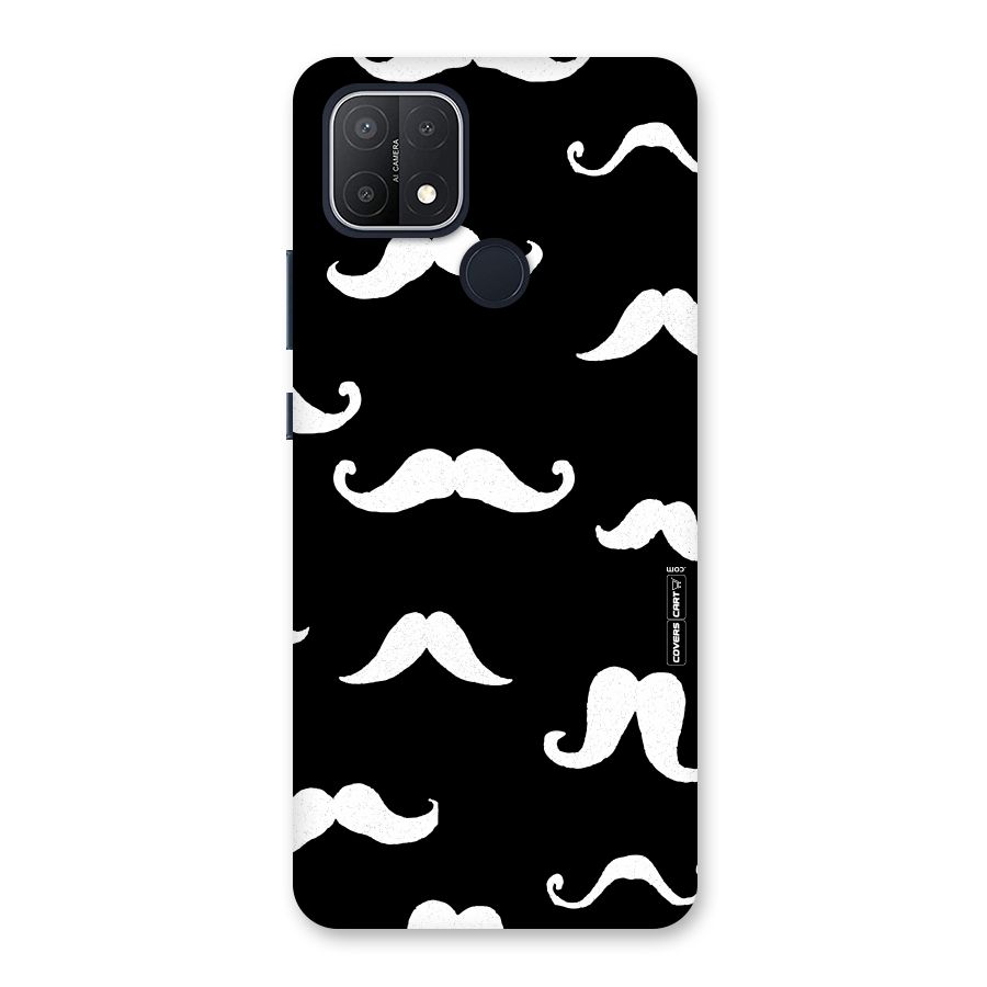 Moustache Pattern (White) Back Case for Oppo A15