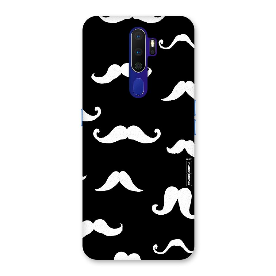Moustache Pattern (White) Back Case for Oppo A9 (2020)