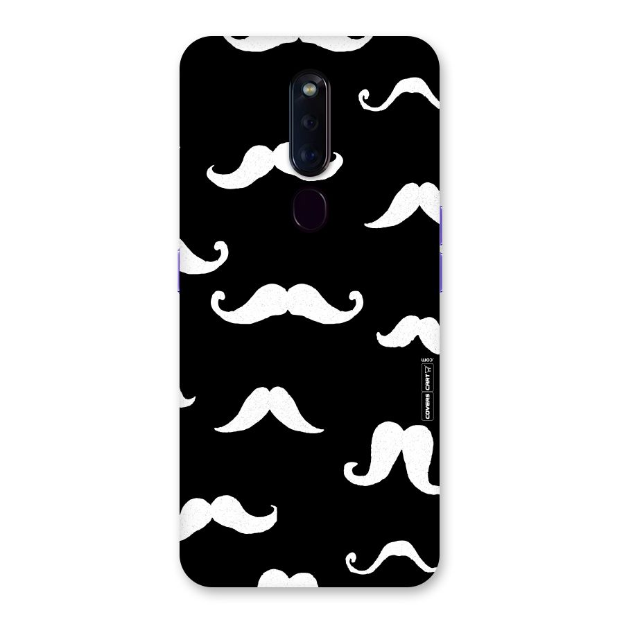 Moustache Pattern (White) Back Case for Oppo F11 Pro