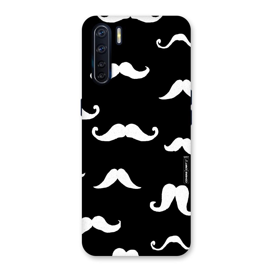 Moustache Pattern (White) Back Case for Oppo F15