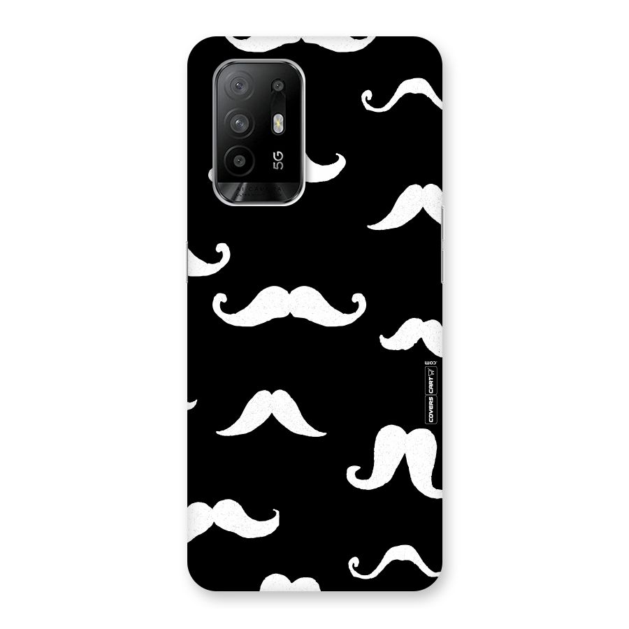 Moustache Pattern (White) Back Case for Oppo F19 Pro Plus 5G