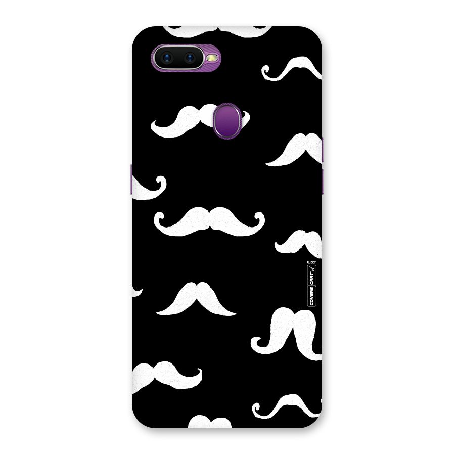 Moustache Pattern (White) Back Case for Oppo F9