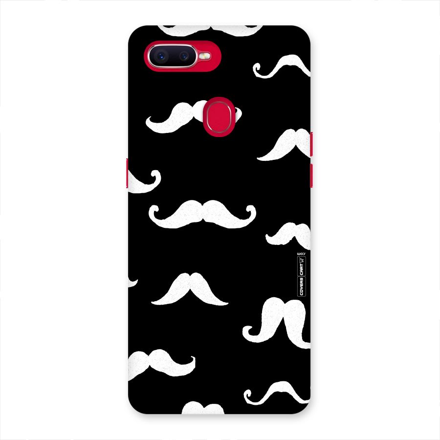 Moustache Pattern (White) Back Case for Oppo F9 Pro