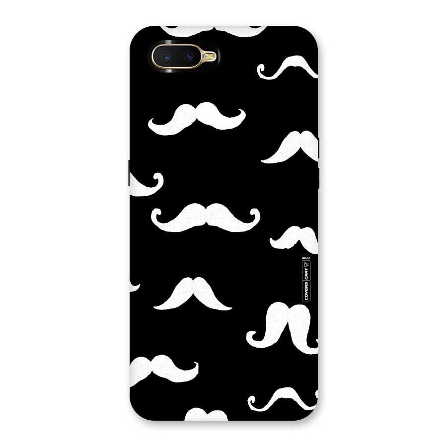 Moustache Pattern (White) Back Case for Oppo K1