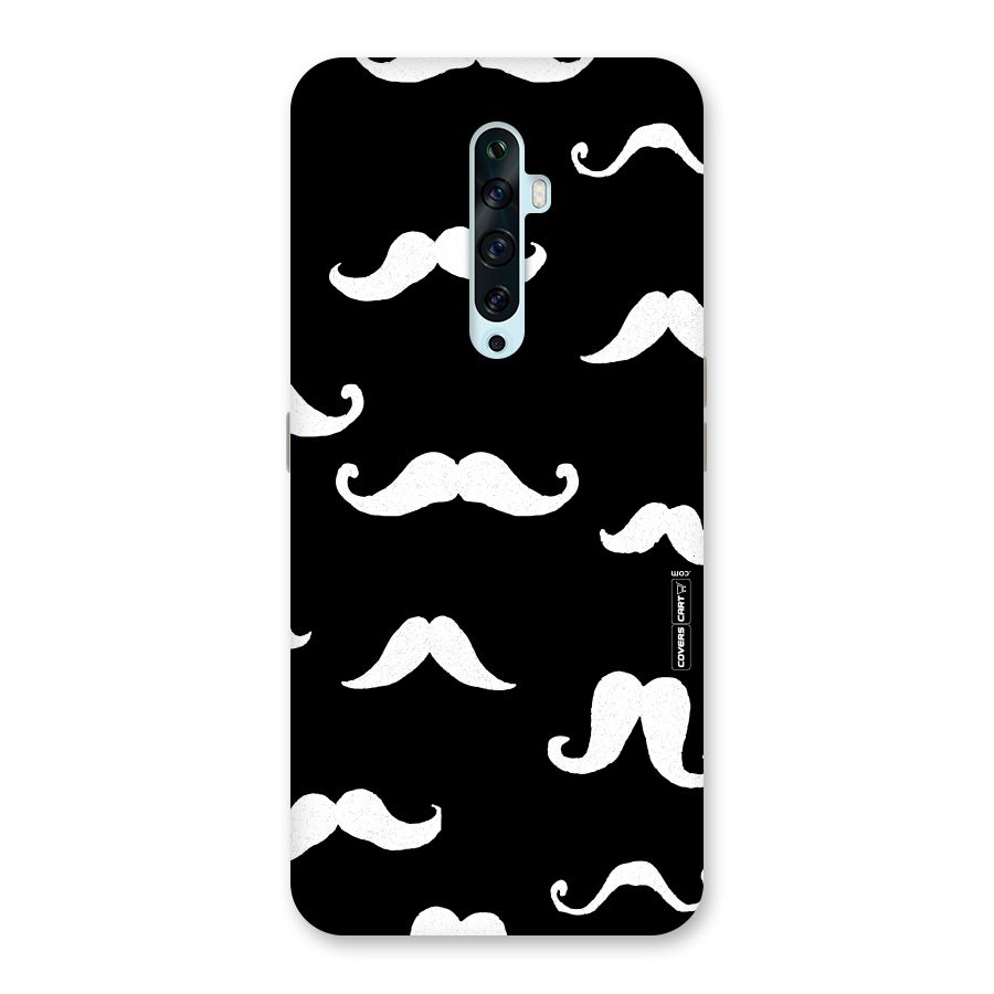 Moustache Pattern (White) Back Case for Oppo Reno2 F