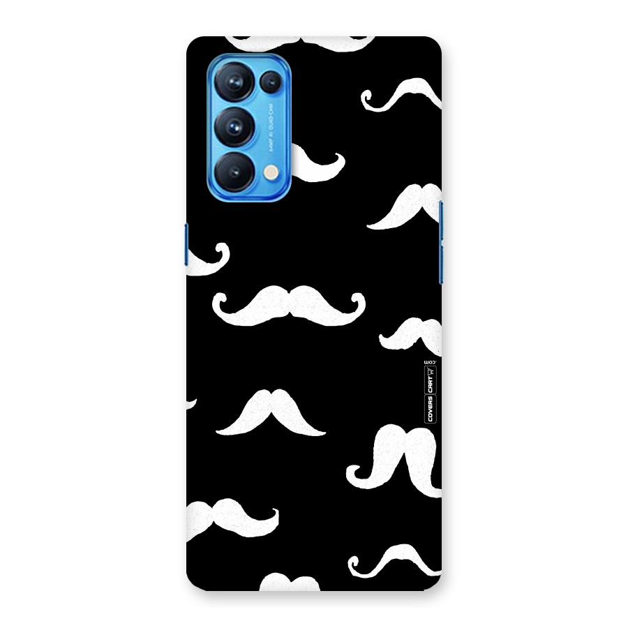 Moustache Pattern (White) Back Case for Oppo Reno5 Pro 5G