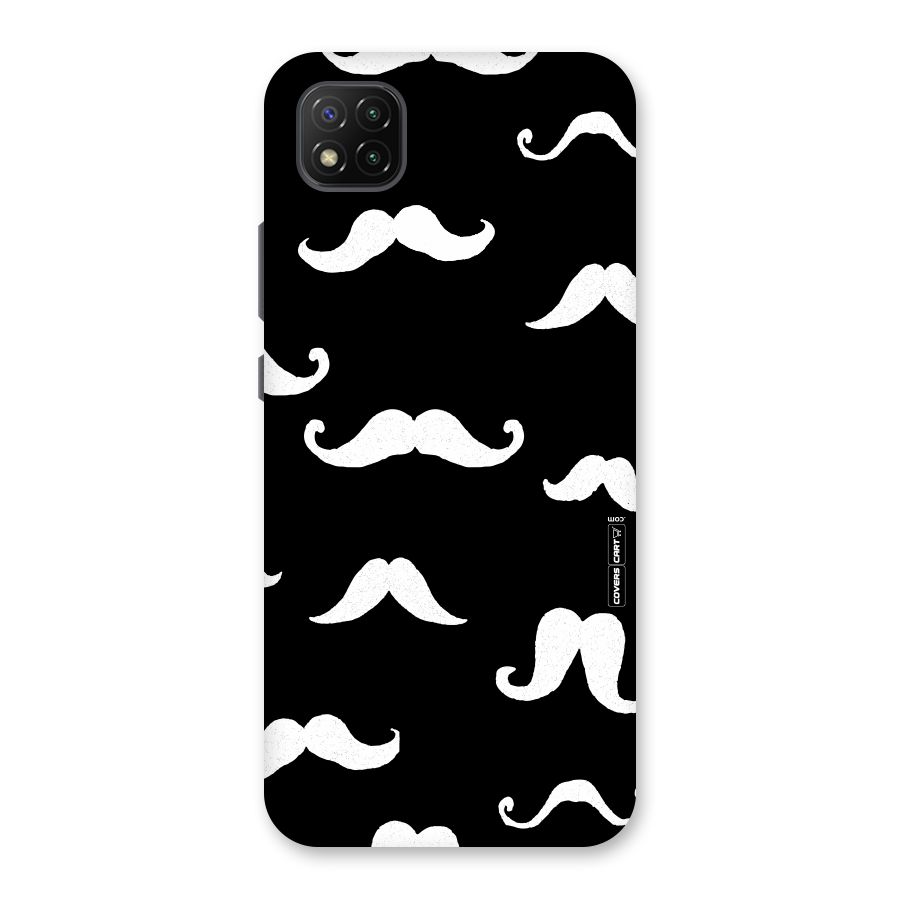 Moustache Pattern (White) Back Case for Poco C3