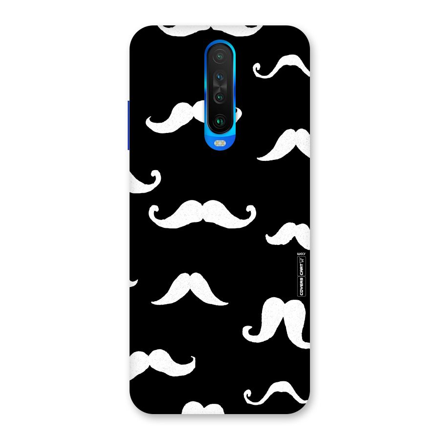 Moustache Pattern (White) Back Case for Poco X2