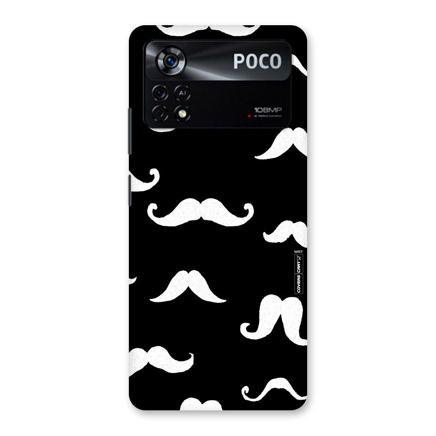 Moustache Pattern (White) Back Case for Poco X4 Pro 5G