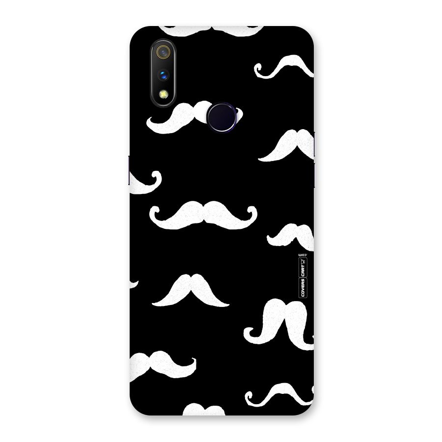 Moustache Pattern (White) Back Case for Realme 3 Pro