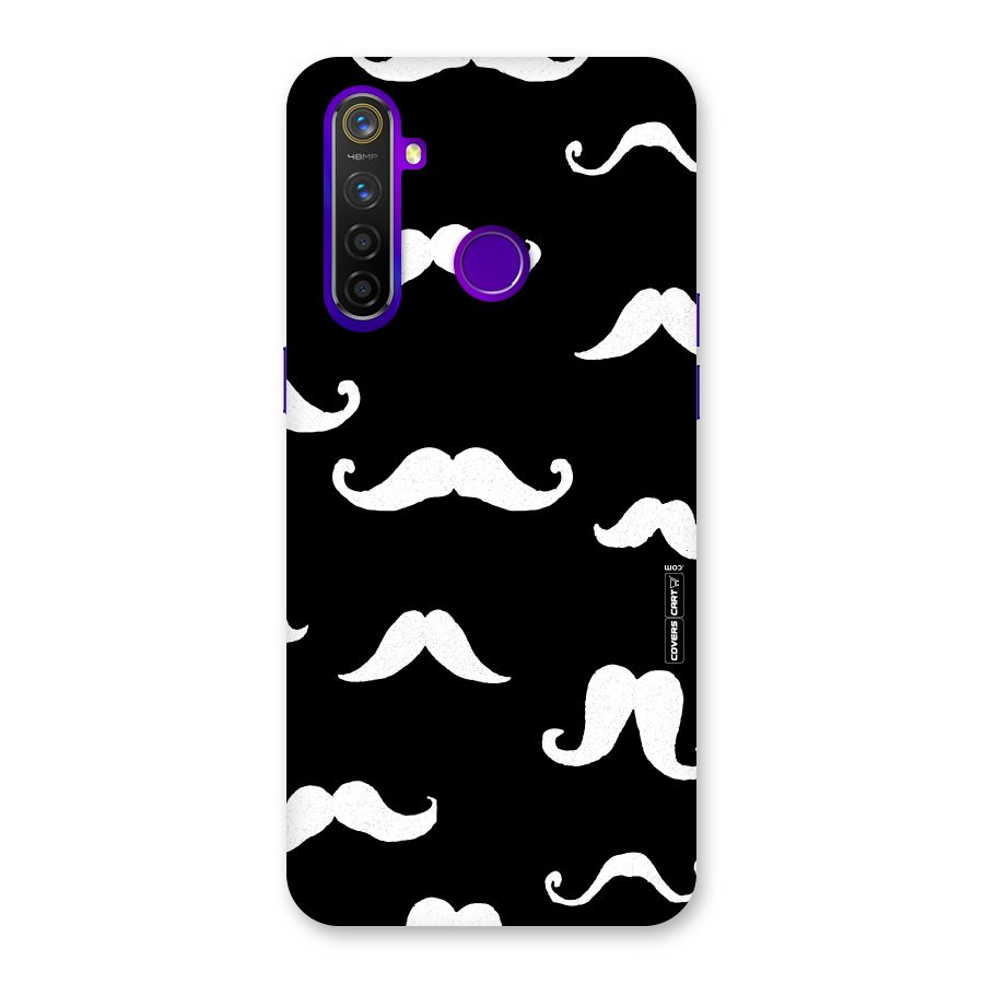 Moustache Pattern (White) Back Case for Realme 5 Pro